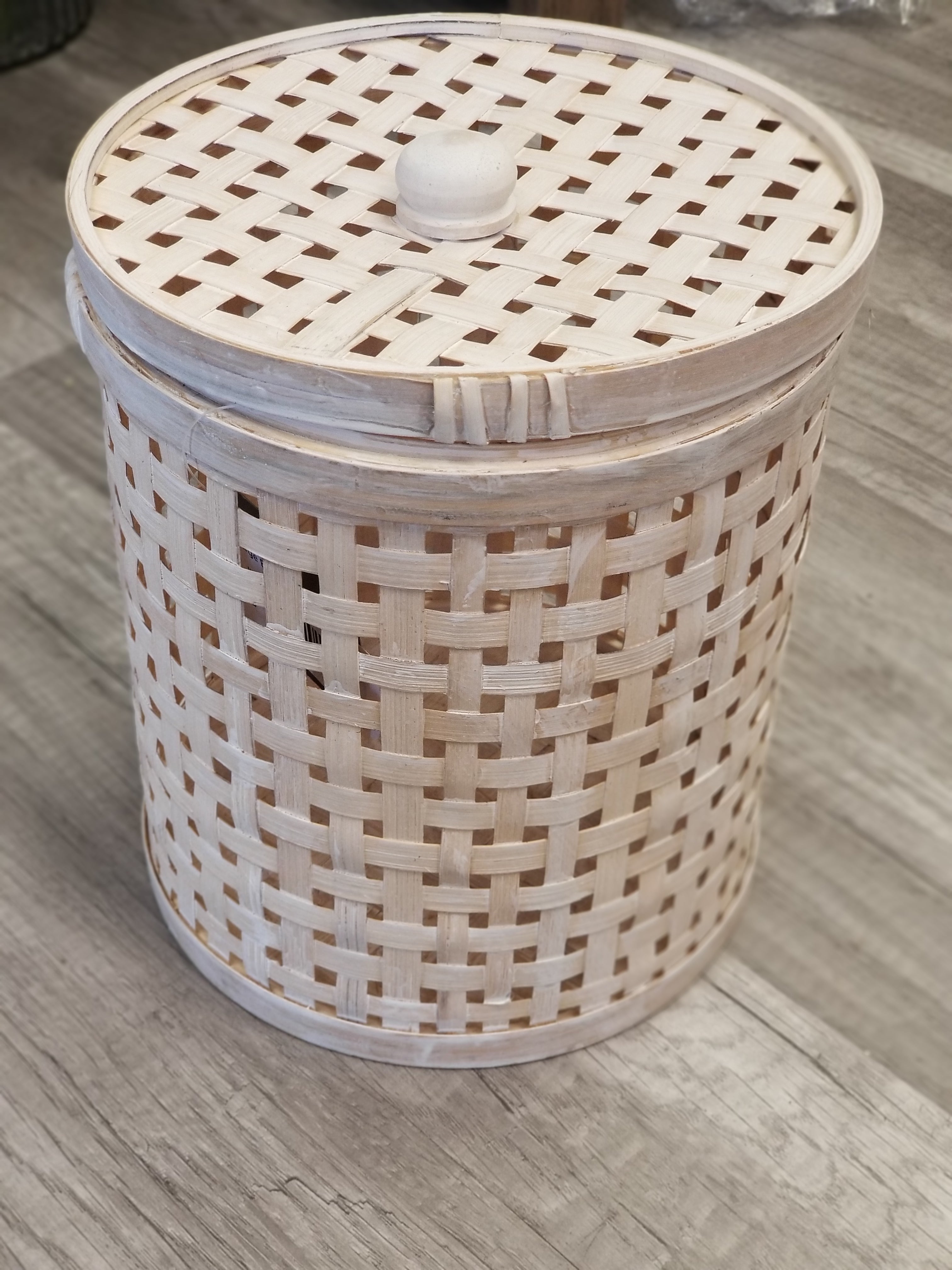 Bamboo Planter with Lid Small